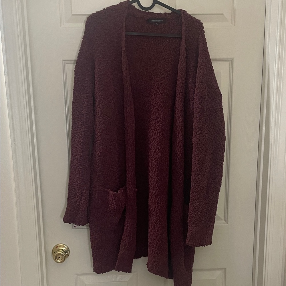 Women's Burgundy Sweater Cardigan